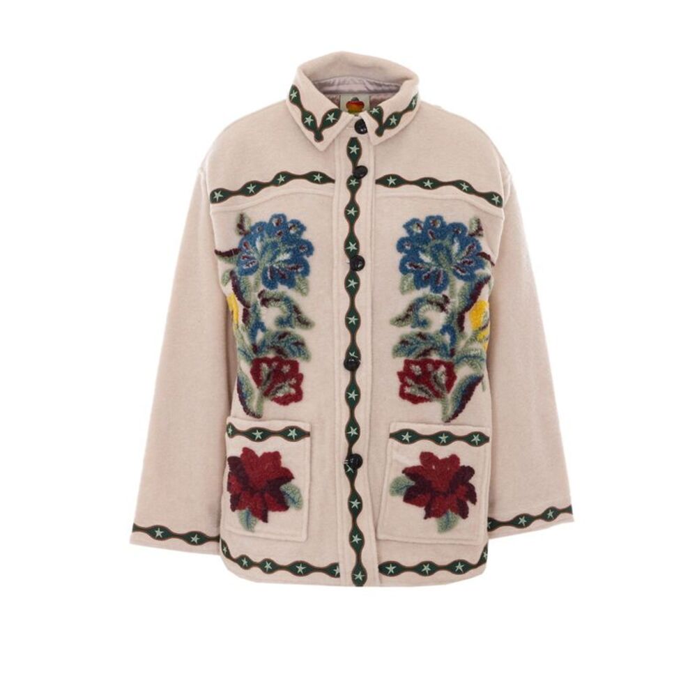 Farm Rio Women Lunar Boho Cropped Fleece Coat